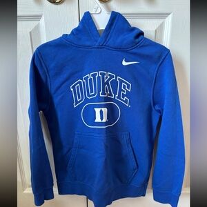 Nike Kids Duke Blue Devils Pullover Hoodie - Blue with White Logo
